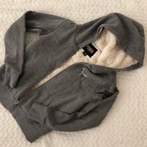 Victoria’s Secret Pink Faux fur lined sweatshirt